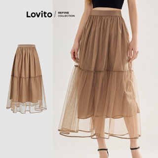 (Lovito Refine) Conjuntos casuais de calças listradas com botões na frente para mulheres L119BR031 em Oferta na Shopee