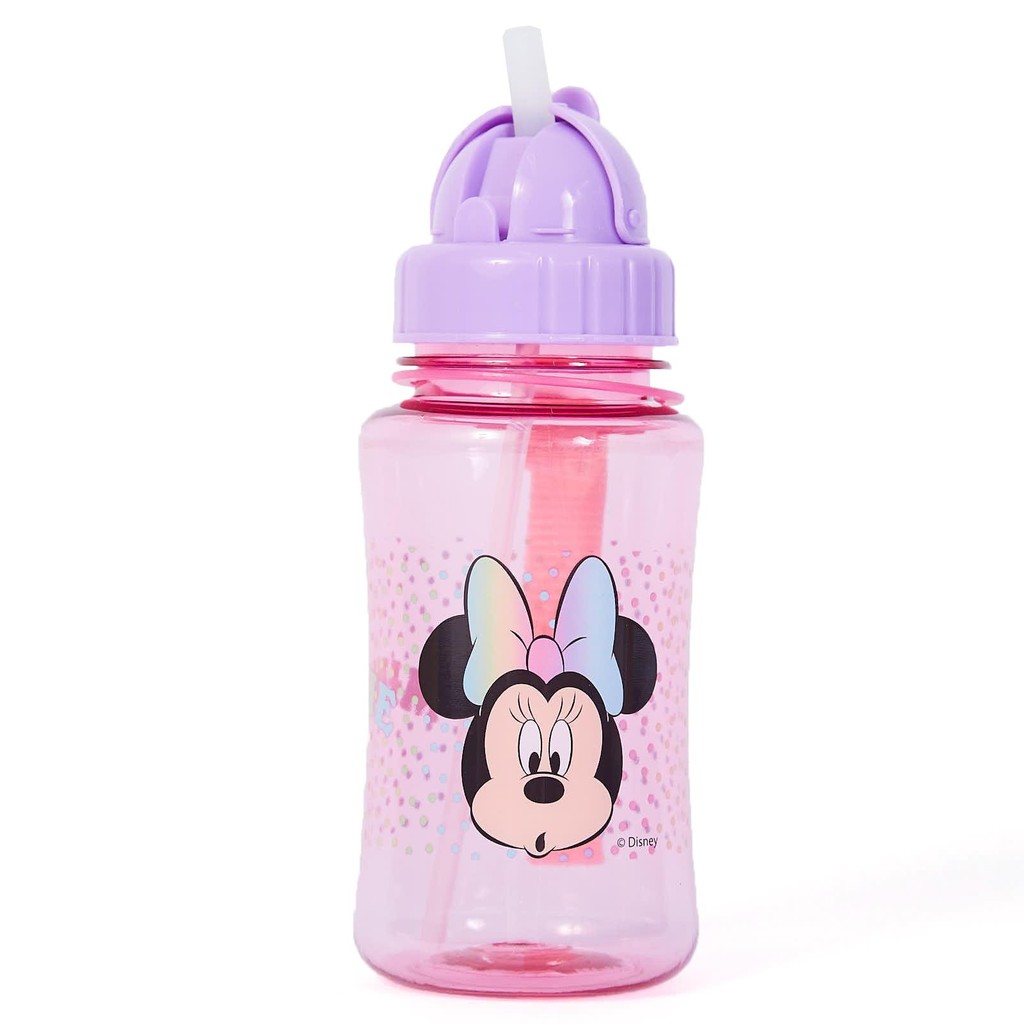 Garrafa Escolar 350ml Minnie com Canudo Lilás