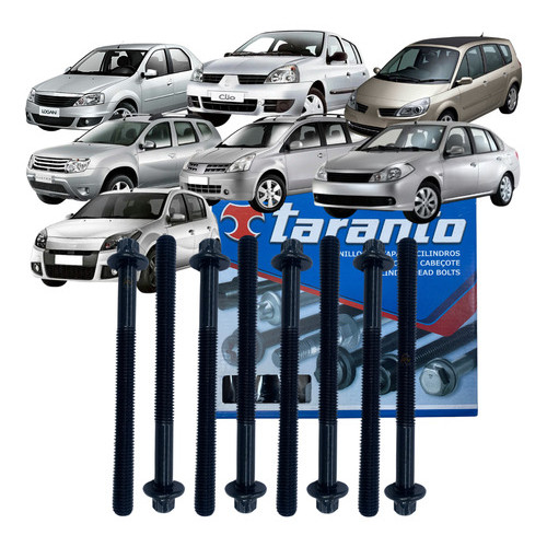 Jogo 10 Parafuso Cabeçote Taranto Clio Logan Duster Livina Sandero Scénic Symbol