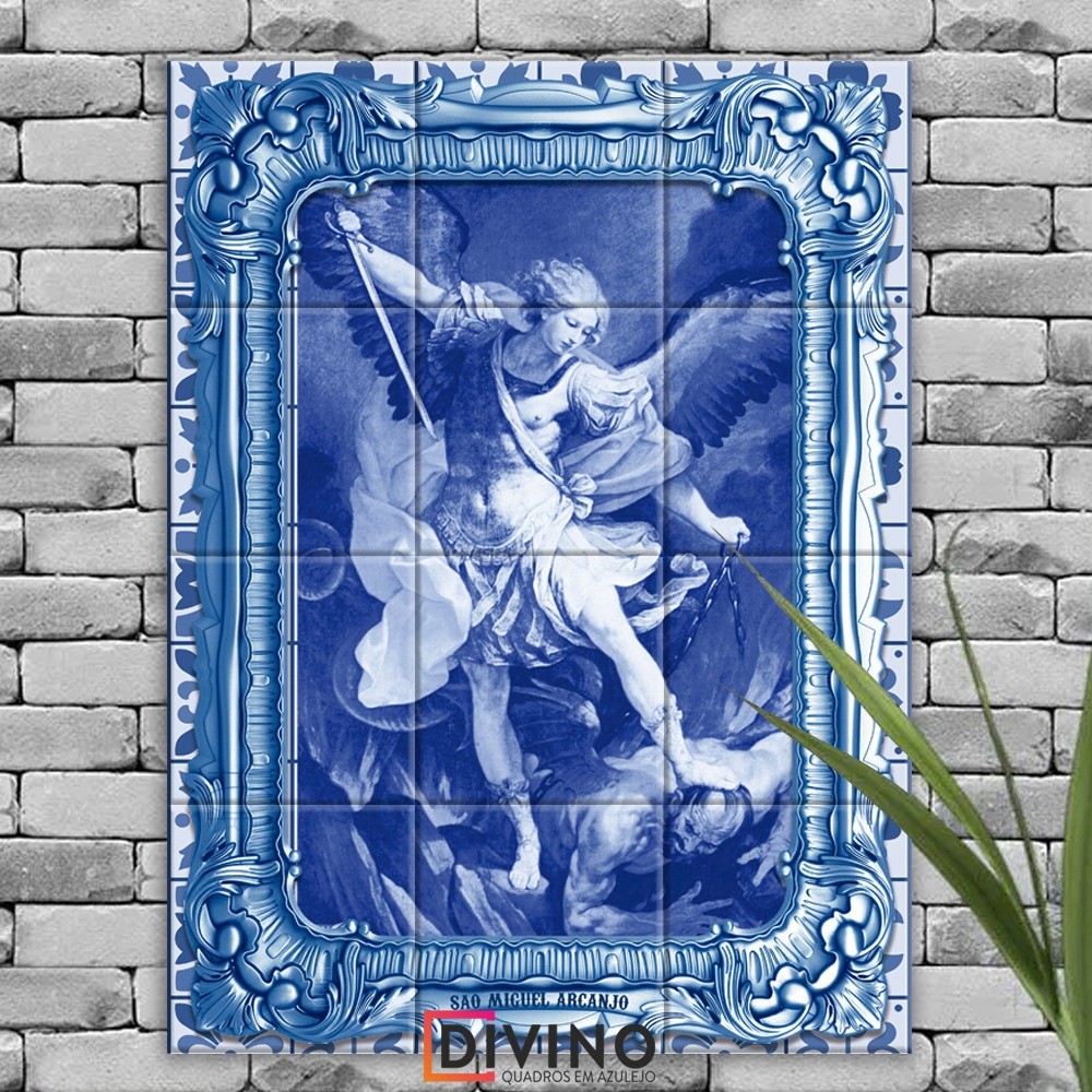 Quadro Imagem São Miguel Arcanjo 60x80 Azulejo Portugues !!!