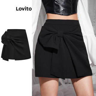Lovito Casual Saias com Laço para Mulheres L76AD111
