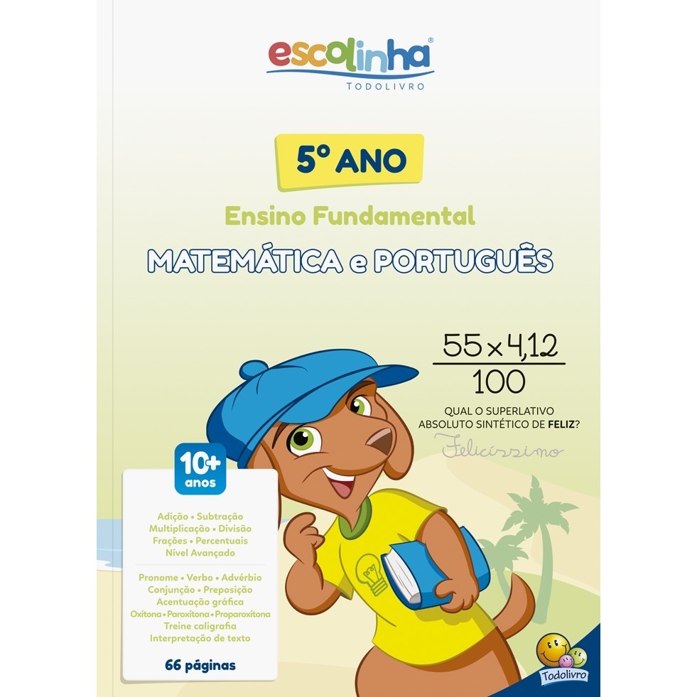Escolinha Todolivro - 5º Ano - E. Fundamental - Matemática e Português em Oferta na Shopee