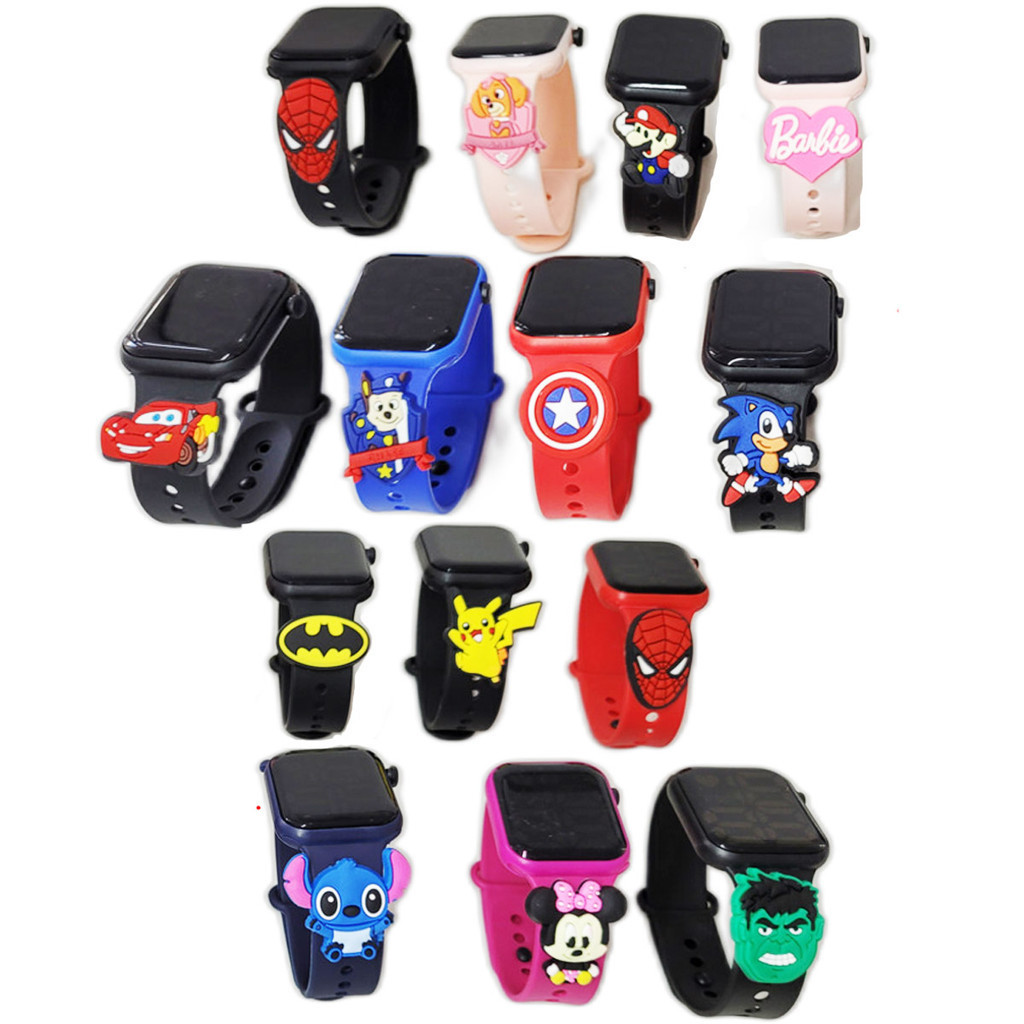 Relógio Digital Infantil Resistente à água com Personagens e Super Herois