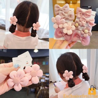 10Pcs/Set Big Bow Flower Elastic Hairbands Crianças Meninas Laços De Cabelo Doces Fashion Headbands Acessórios Banda De Borracha Para