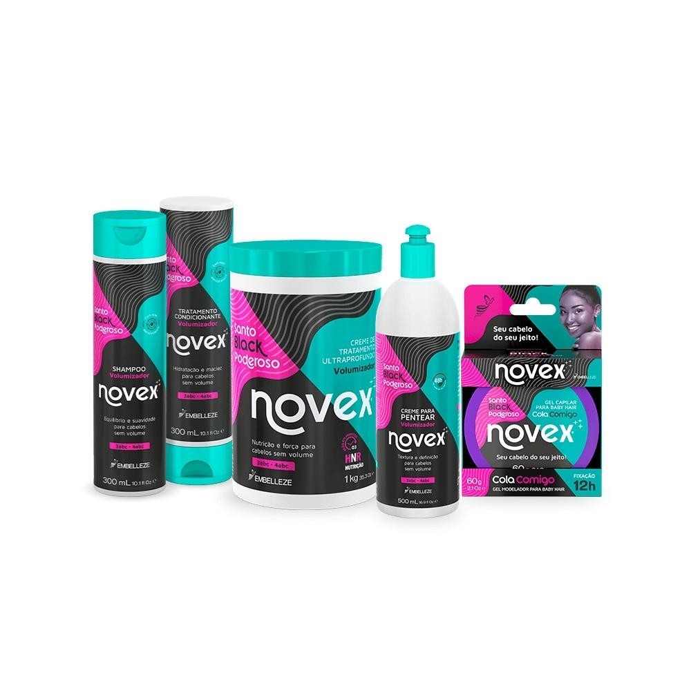 Kit Família Novex Meus Cachos Santo Black Poderoso em Oferta na Shopee