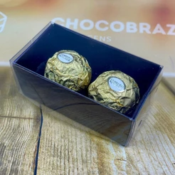 70 Caixa P/2 Doces Preto com Visor PVC N2 ASSK (CHOCO)