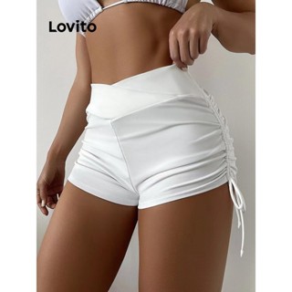 Lovito Cueca De Biquíni Casual Lisa Com Cordão Para Mulheres LNL41044