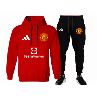 Conjunto Moletom Manchester United Blusa + Calça Abrigo Premium Inverno Lançamento 2024 Champions Time Europeu
