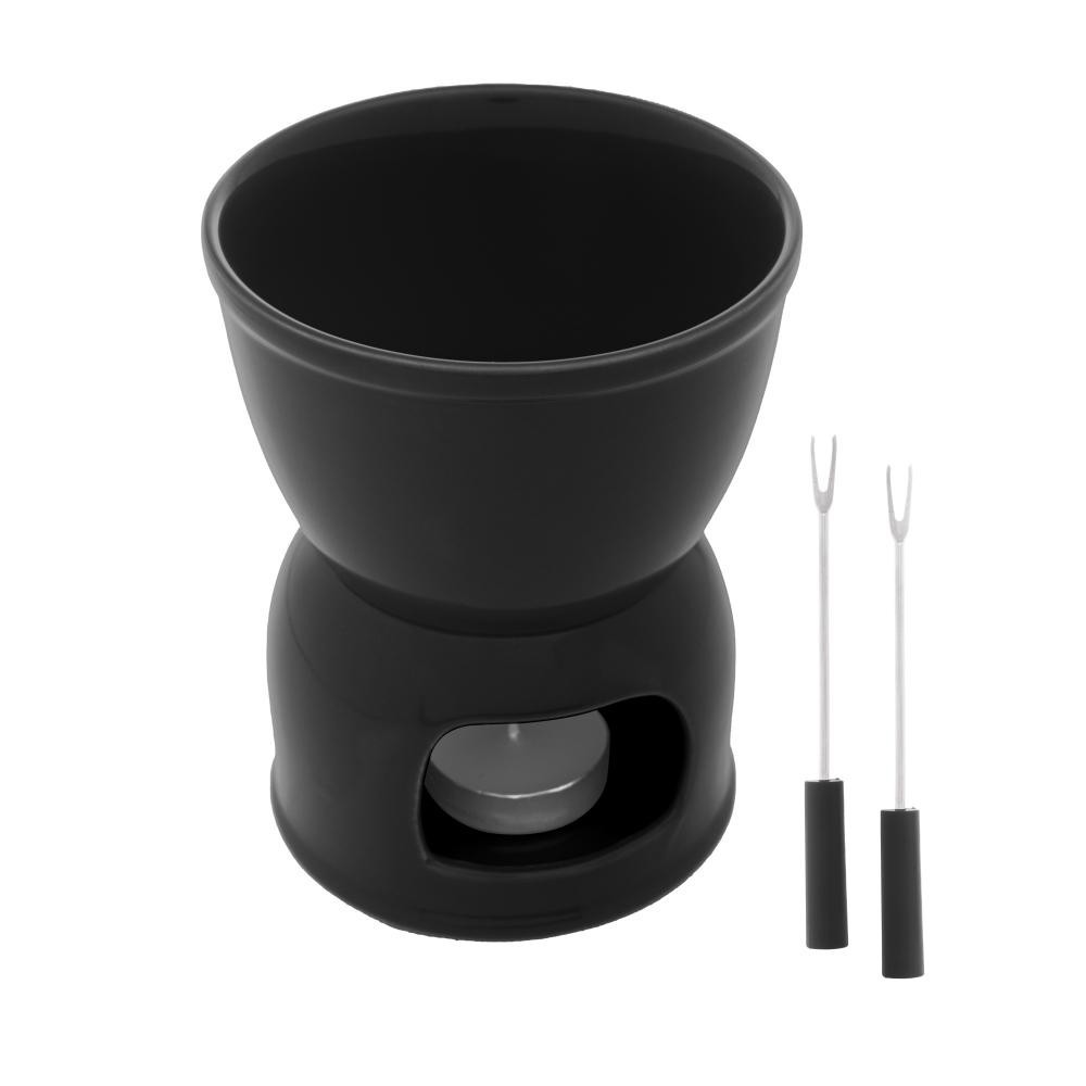 Aparelho Foundue para 2 Wolff de Porcelana Preto 400ml - Home & Living