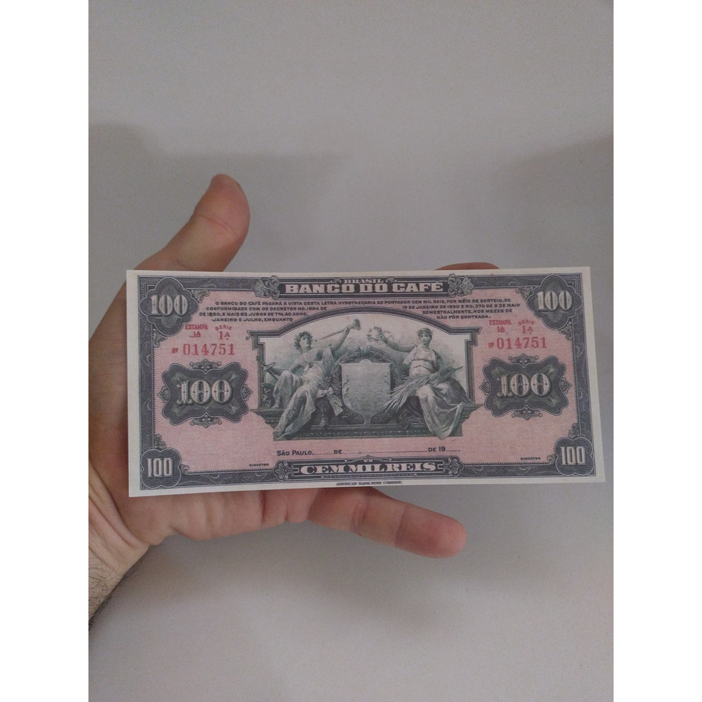 Cédula Réplica De Cem Mil Réis Banco Do Café Para Coleção