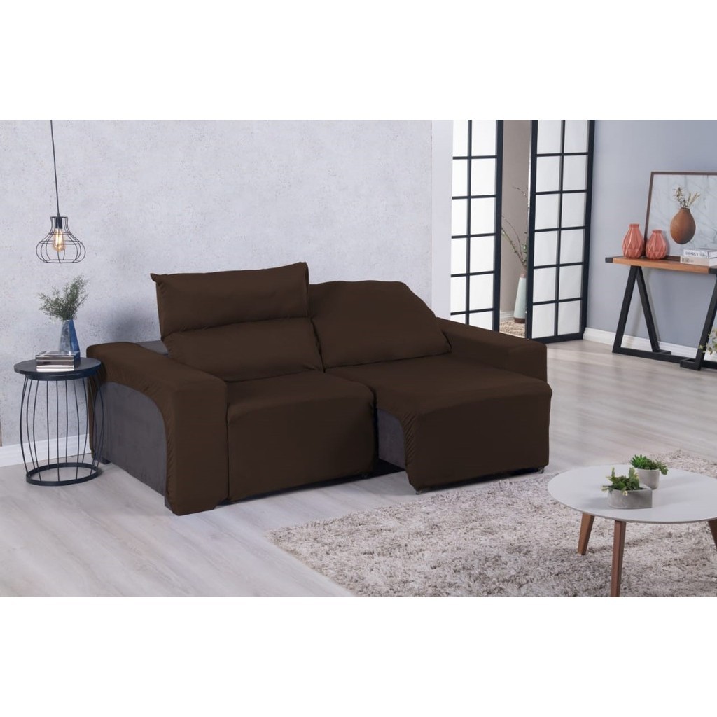 Capa Protetor De Sofá Retrátil Reclinável 2 Módulos Assento de 2,00m Veste Fácil Malha Gel