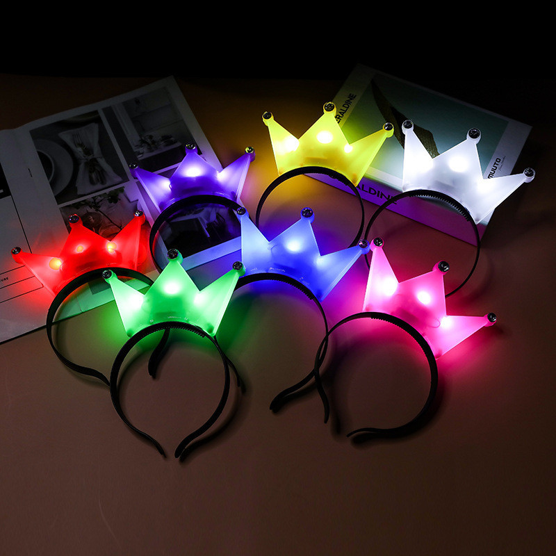 1Pcs Glow Headband LED Crown Tiara Hair Band Light Hairband Party Gift Cosplay Aniversário De Casamento Costum Halloween Natal Deco