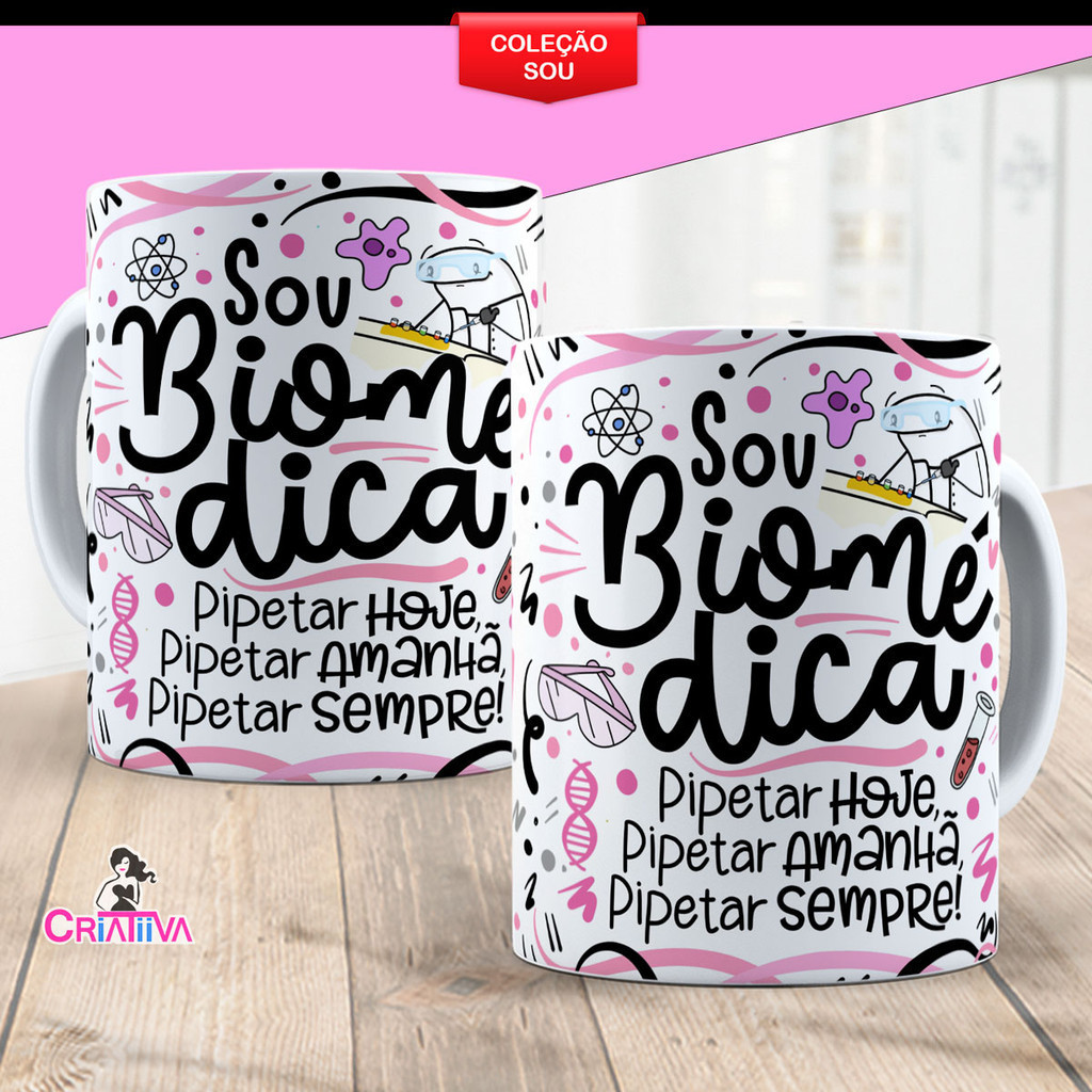 Caneca Biomedicina Personalizada Biomédica Porcelana Biomedica Profissões Sou Presente Formatura