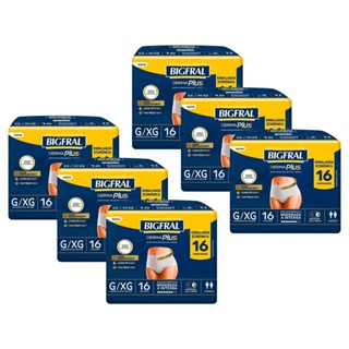 Kit 6 Roupas Íntima Bigfral Pants Derma Plus G/EX com 16un cada em Oferta na Shopee