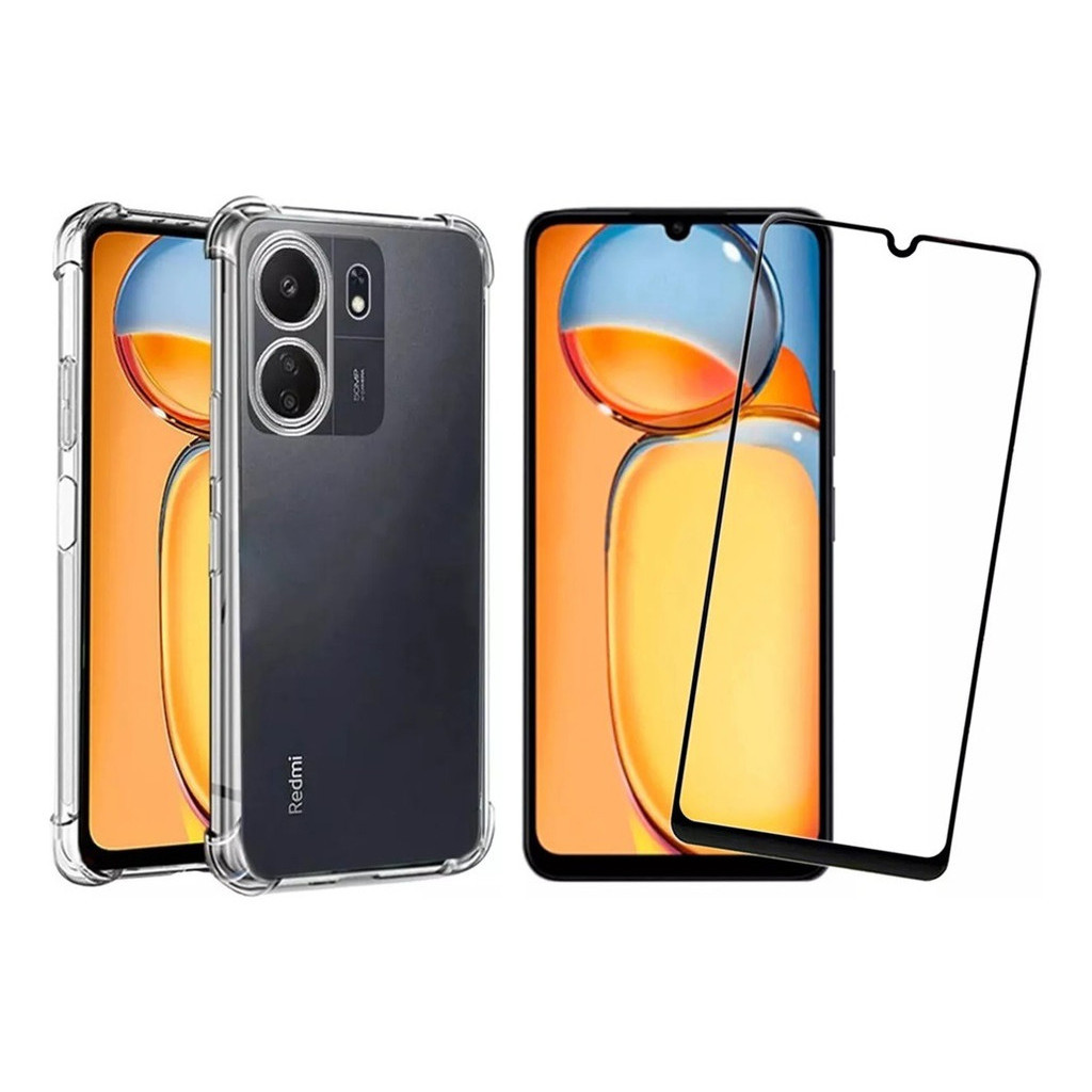 Capa Case Capinha Compatível Com Redmi 13C + Película 3D Vidro Temperado