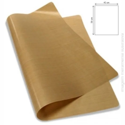 FOLHA FITA DE TEFLON SEM ADESIVO PARA PRENSA TÉRMICA - 40 X 50 CM X 0,13 MM