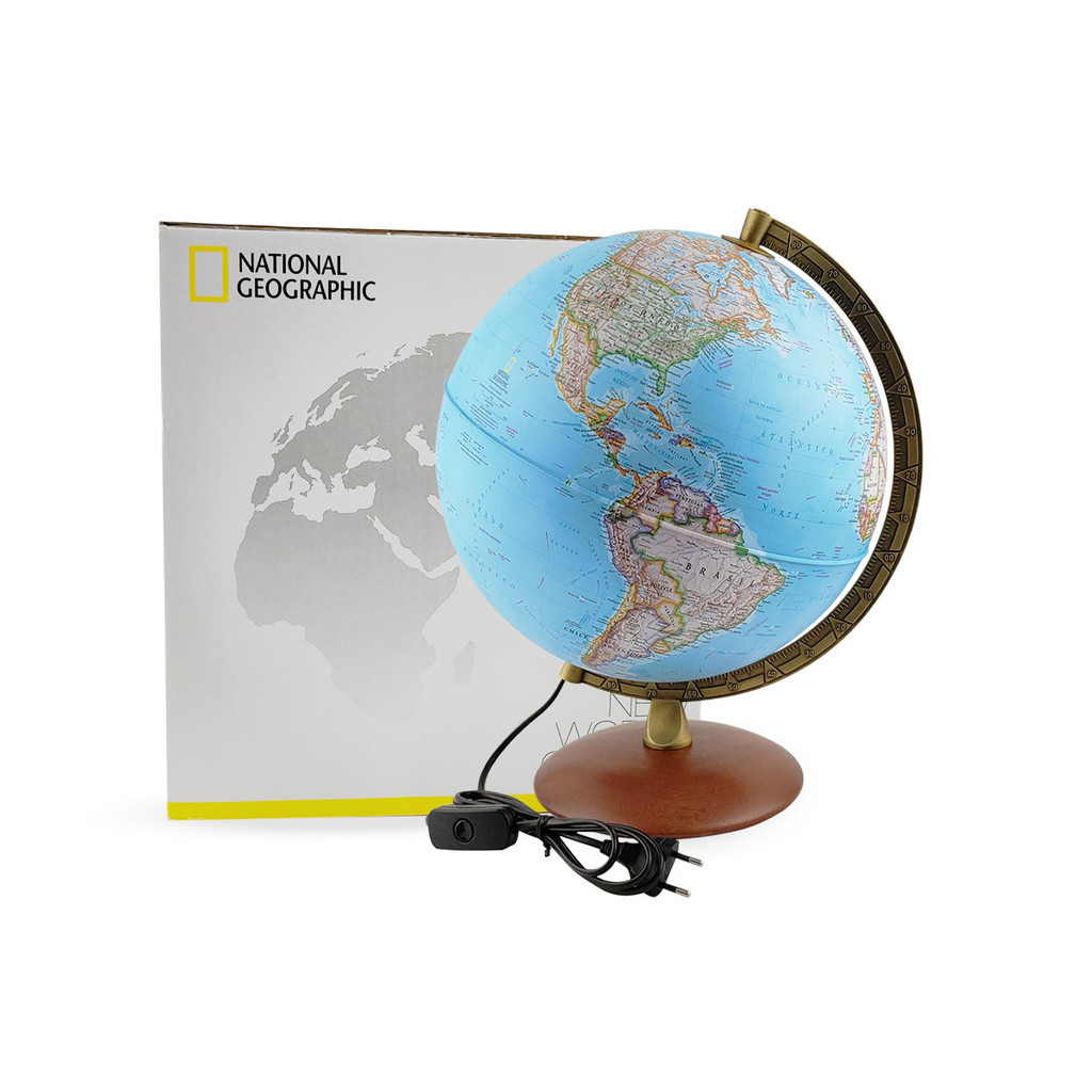 Globo Terrestre Decorativo Iluminado Gold Classic 30cm National Geographic Tecnodidattica