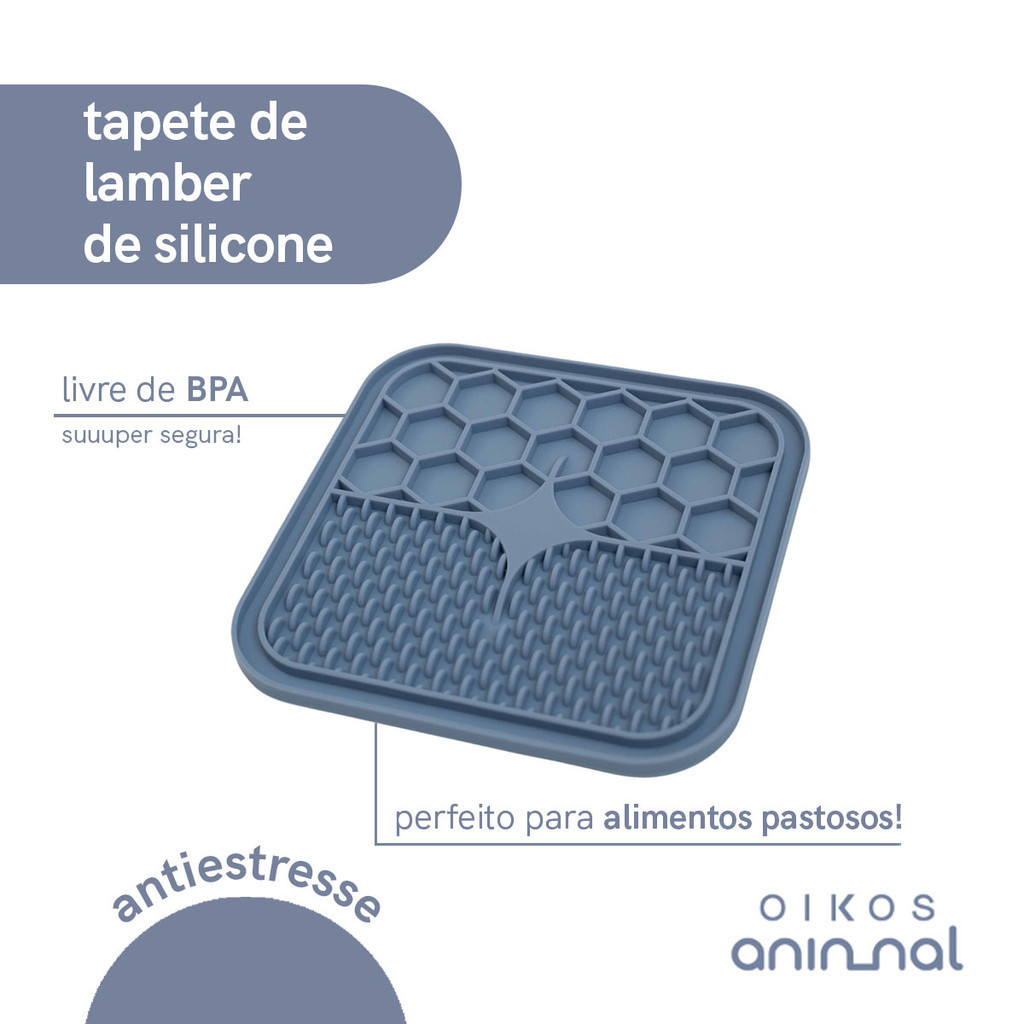 Detalhes do tapete de lamber com ventosa comedouro para cães e gatos - oikos animal