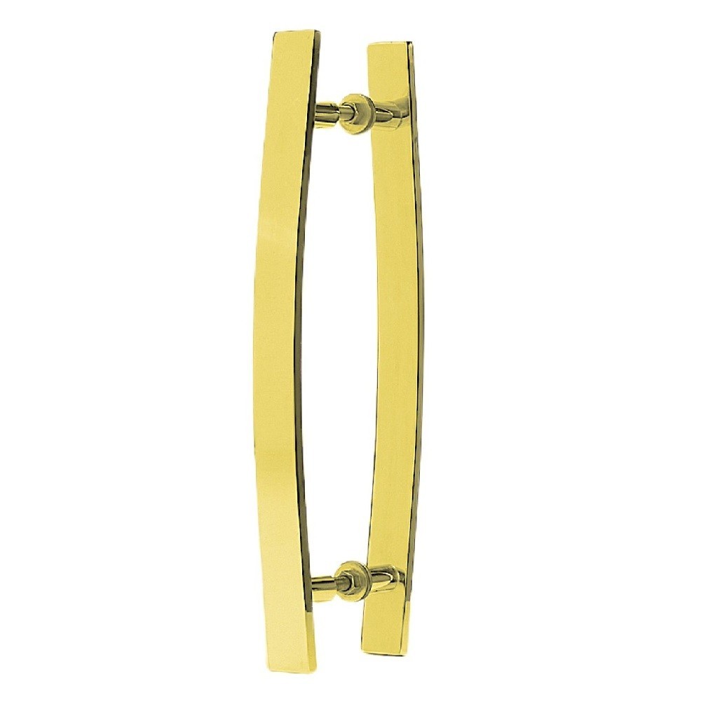 Puxador Para Portas Madeira / Vidro 60 Cm Curvo Dourado