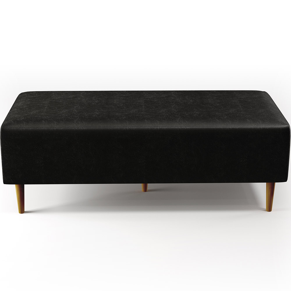 Puff Decorativo Sala de Estar Bali W01 Pés Palito 120x50 cm Couríssimo Preto - Lyam Decor — imagem 2 de 2