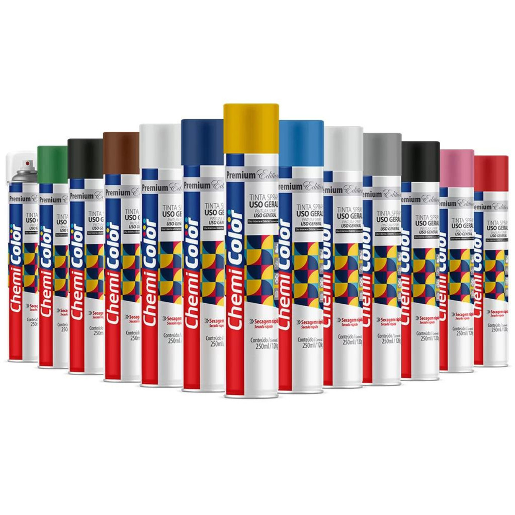 Tinta Spray Uso Geral 250ML Madeira Tecido Plástico Chemi em Oferta na Shopee
