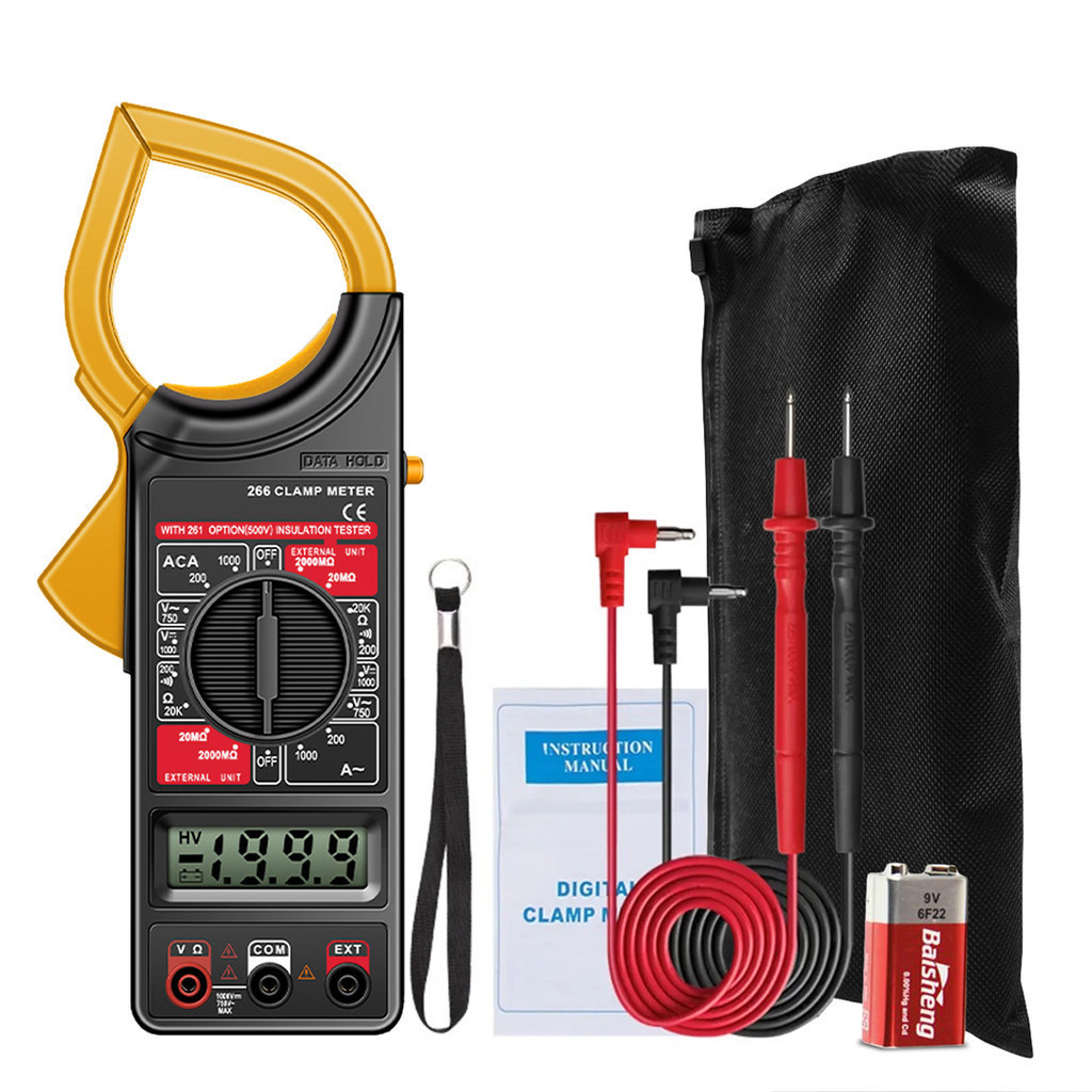 Alicate Amperímetro Digital ferramenta Portátil C/ Estojo C/ Bateria Voltimetro Multímetro