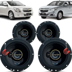 Kit Alto Falantes Dianteiros e Traseiros Chevrolet Cobalt 2011 até 2020 - Hurricane Aurum 480w