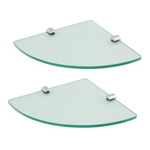 Kit 2 Prateleira Vidro Canto Para Banheiro Organizador Box em Oferta na Shopee
