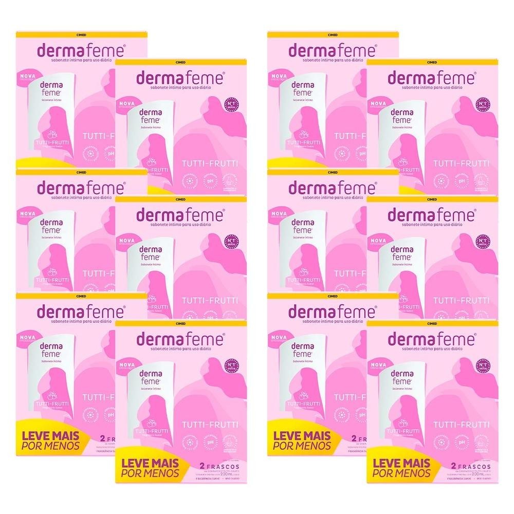 Kit c/ 12 Packs - Sabonete Íntimo Dermafeme Tutti-Frutti 200ml - Beauty