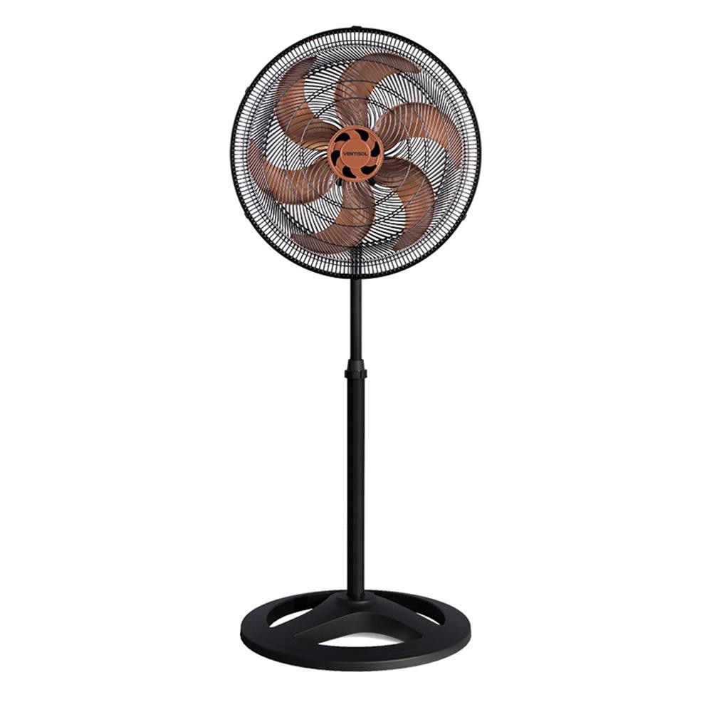 Ventilador de Coluna Ventisol Turbo 6 50cm Com 6 Pás 3 Velocidades e Altura Ajustável Preto