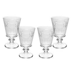 4 Taças de Água Wolff Lines Butterfly 350ml Vidro