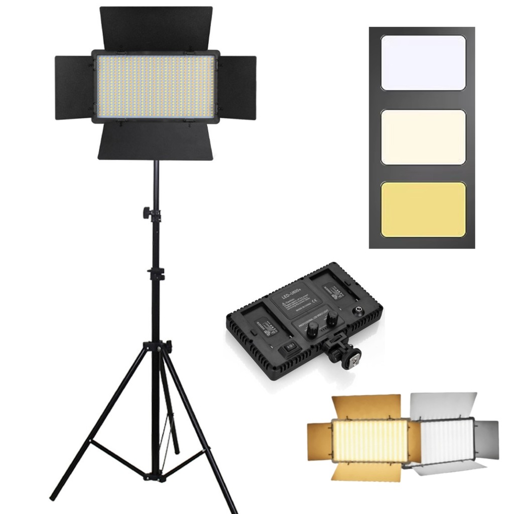 Painel Iluminador PRO LED 600 Bicolor 45W com Tripé, Holder e Fonte Bivolt Tpfoto em Oferta na Shopee