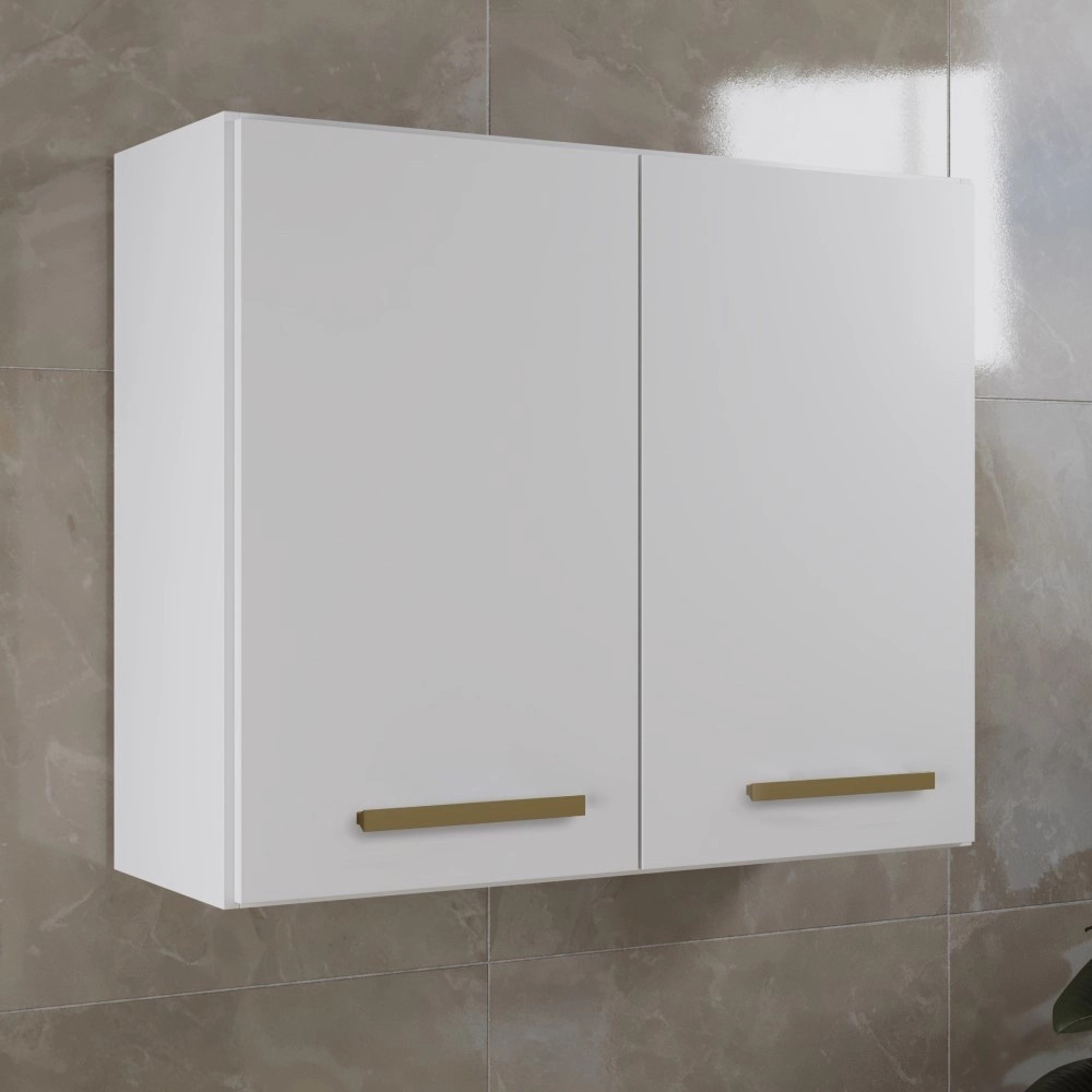 Armário Aéreo 2 Portas para Cozinha Valencia Branco Kaiki em Oferta na Shopee