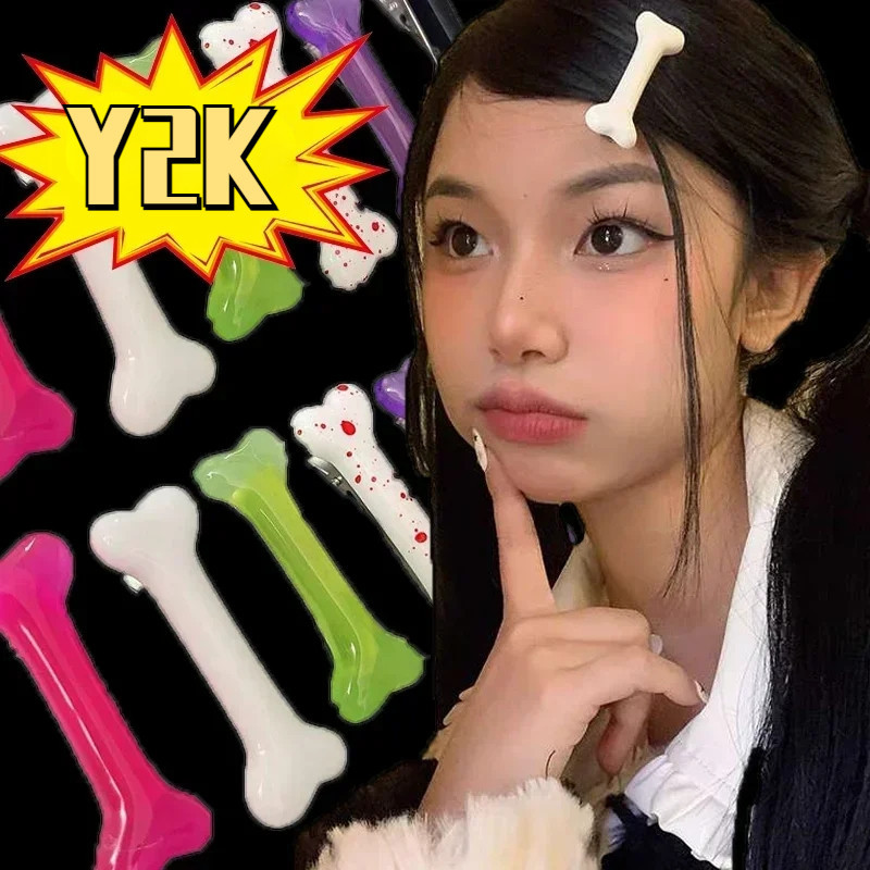 Grampos De Pêlos Para Decoração De Ossos De Cachorro-Headwear-Acrílicos Engraçados-Y2K , Moda , Criativo-Meninas Femininas-Acessórios De Pêlo Pato