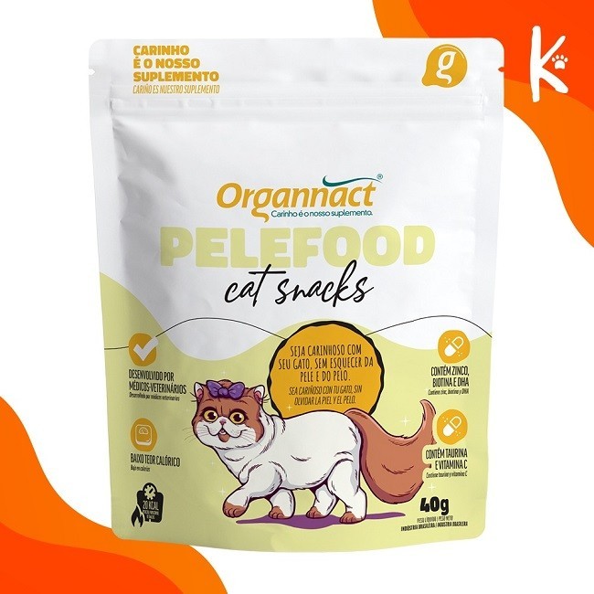 Suplemento Pelefood Cat Snacks para Gatos 40g - Organnact