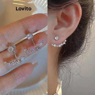 Lovito Brincos Casuais De Estrela De Strass Simples Para Mulheres LFA14356