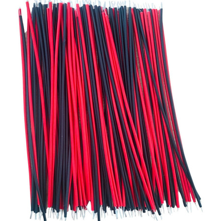 Kit 100 Peças De Jumpers Com Cabo Estanhado 10cm Vermelho E Preto Para Protoboard Prototipagem