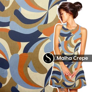 Tecido Malha Crepe Estampado Tendência | 1.60 m larg
