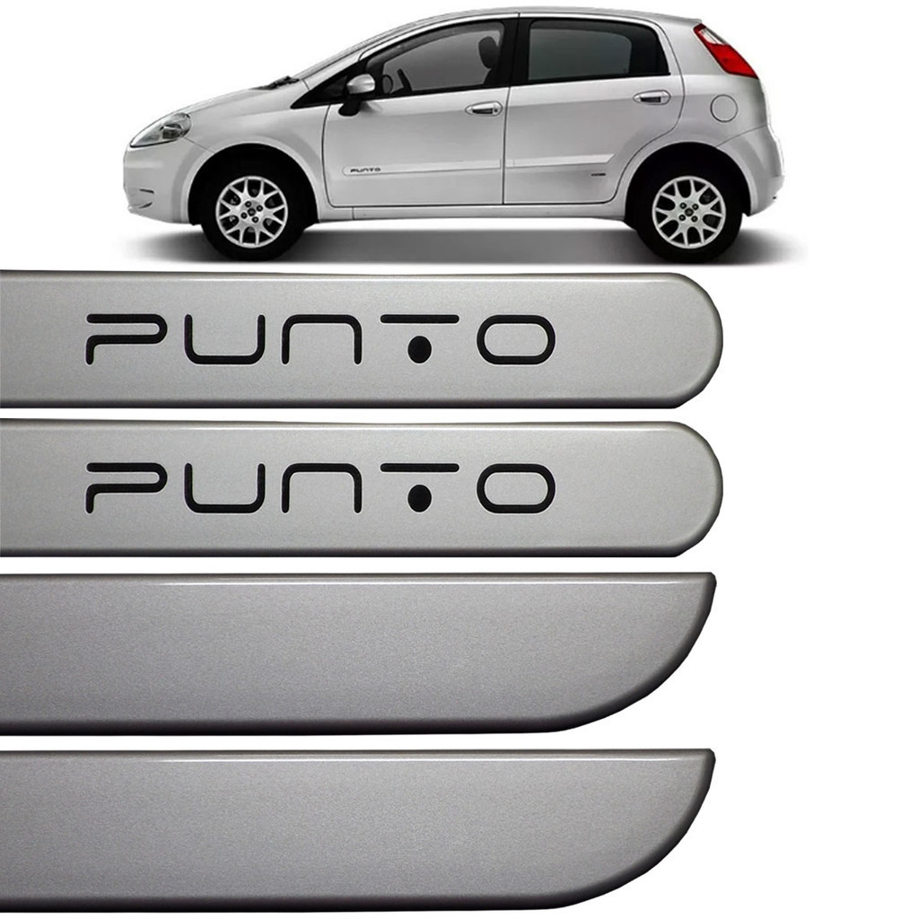 Jogo Friso Lateral Punto 2013 Até 2017 Prata Bari