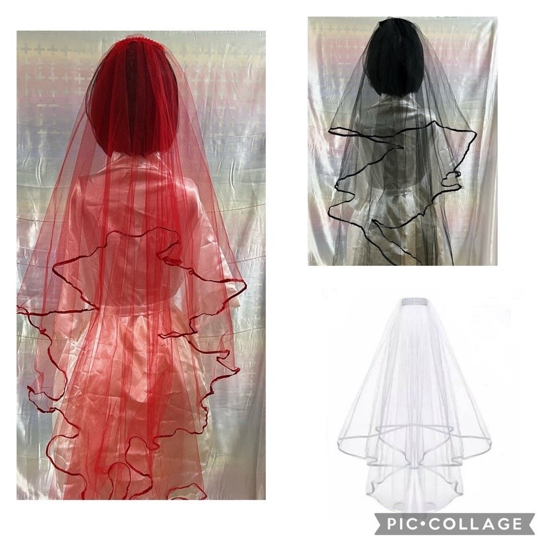 VÉU GRANDE COM PENTE NOIVA / HALLOWEEN / DESPEDIDA SOLTEIRA / CHA DE COZINHA