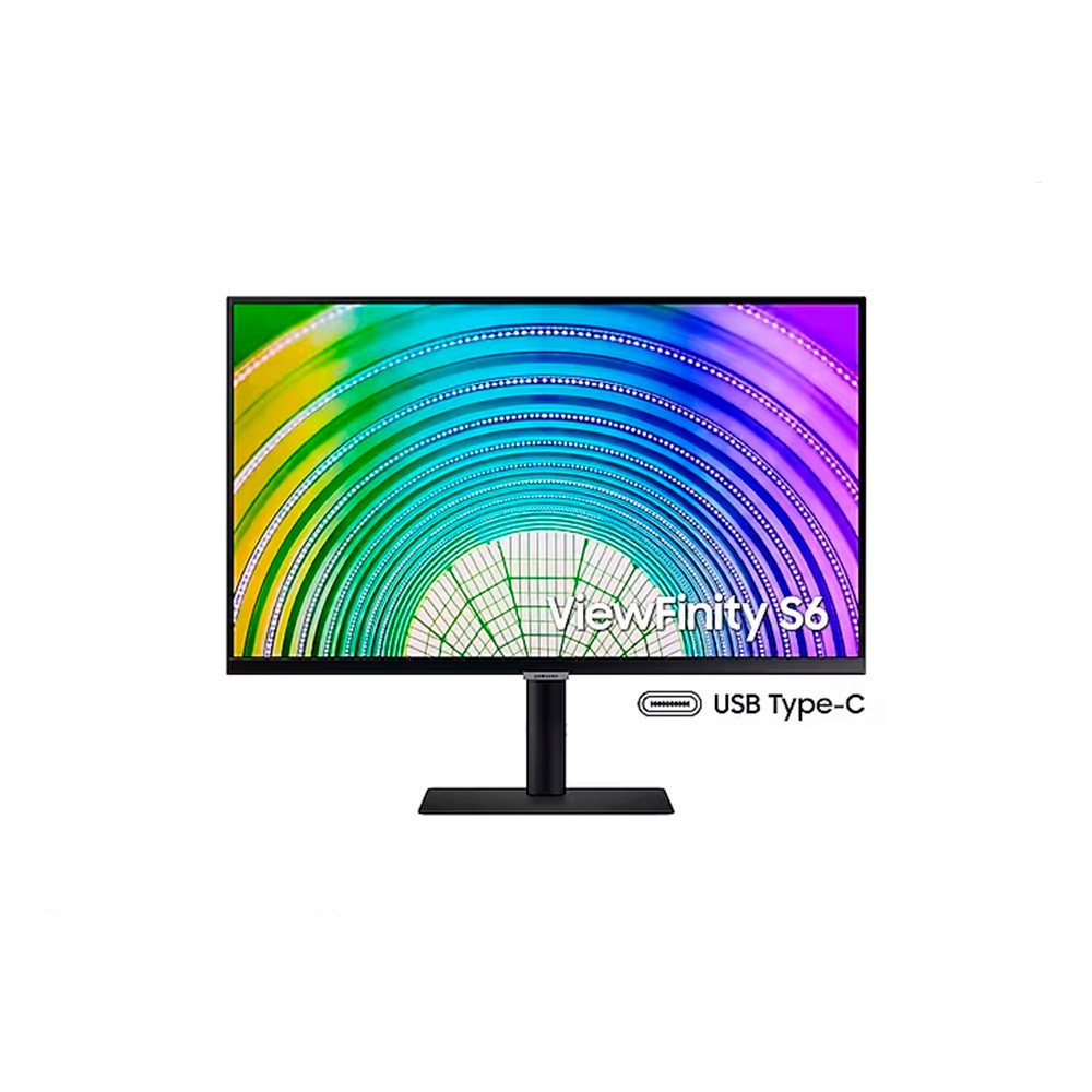 Monitor Samsung Viewfinity 27, QHD, Display Port, HDMI, USB Hub, USB-C (90W), com ajuste de altura, preto, série S6