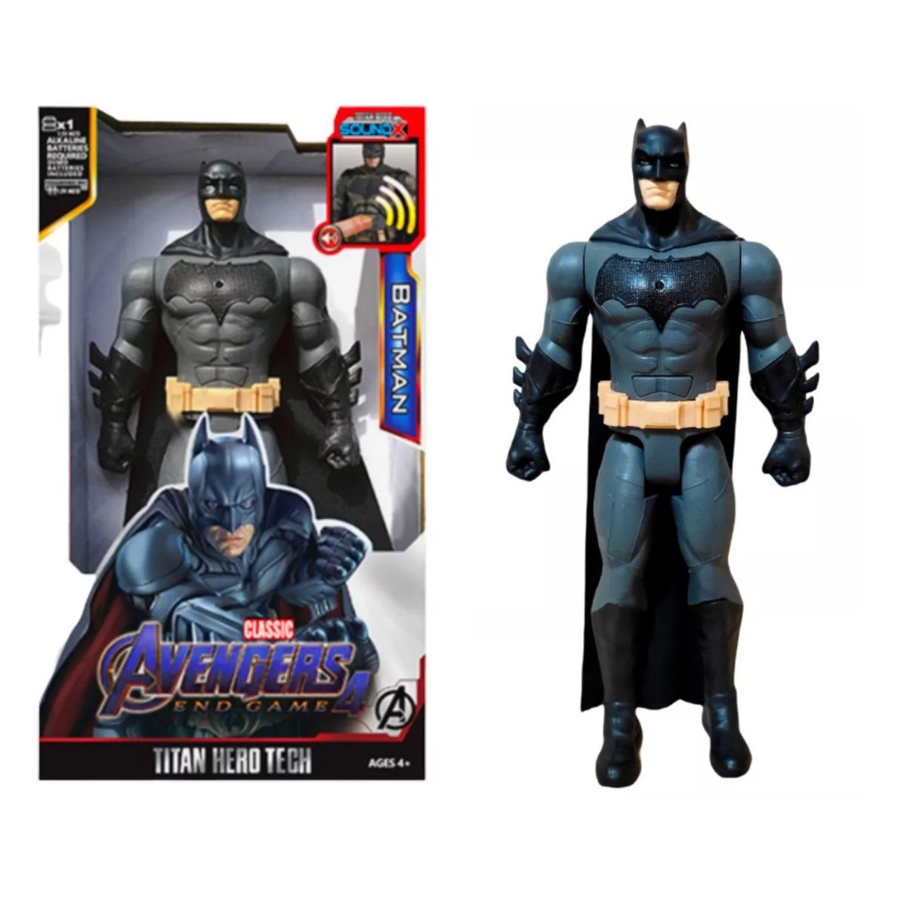 Boneco Batman 30cm Vingadores Articulado Com Som / Luz Promo