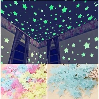 300 Pçs Adesivo de Estrela Colorida que Brilha No Escuro  / Adesivo Plástico Luminoso par…