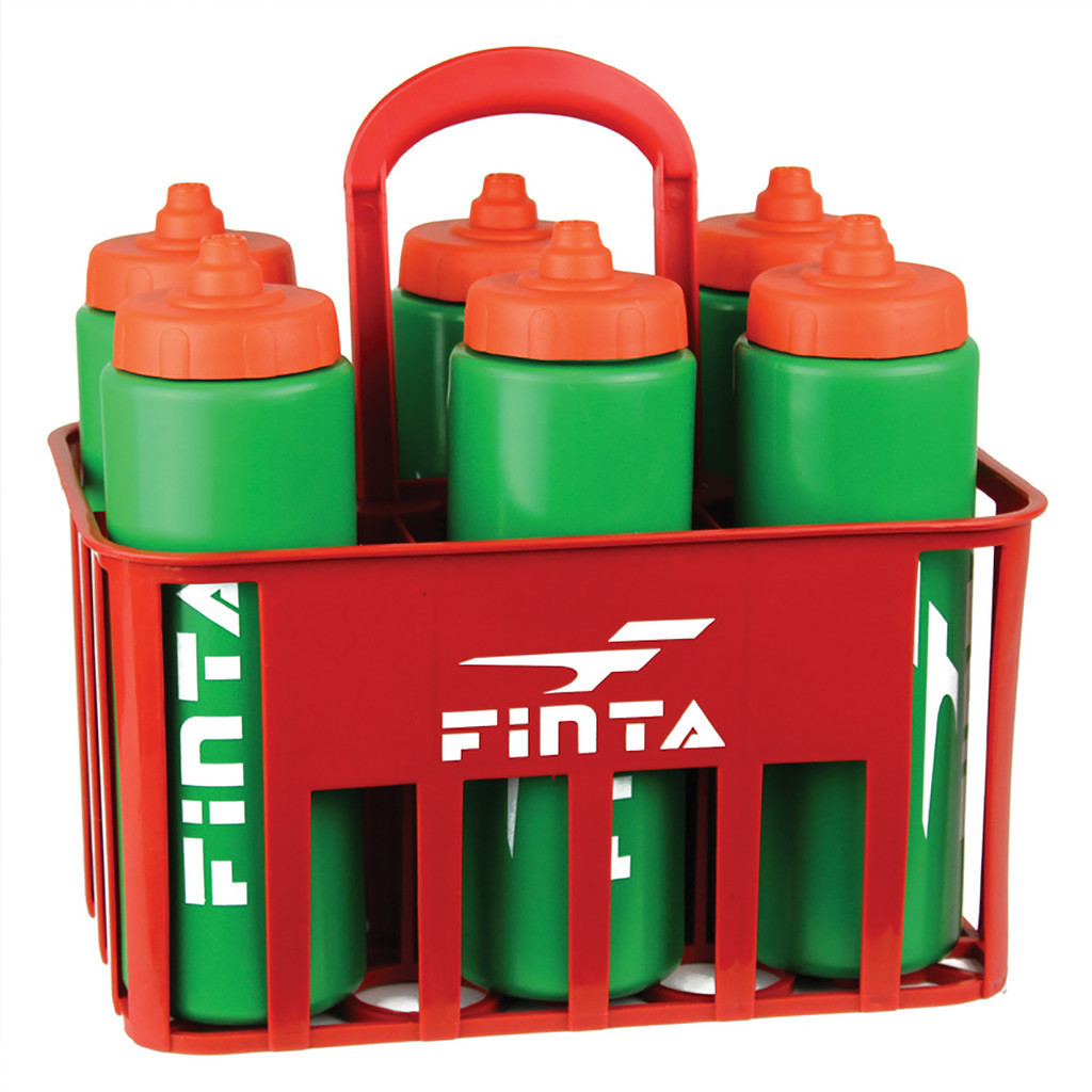Kit Cesta com 6 Squeezes Finta Válvula Automática Futebol Jogo Treino Hidratação Durabilidade