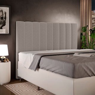 Cabeceira Cama Box Casal King 195 cm Dália W01 Bouclê Bege - Lyam Decor em Oferta na Shopee