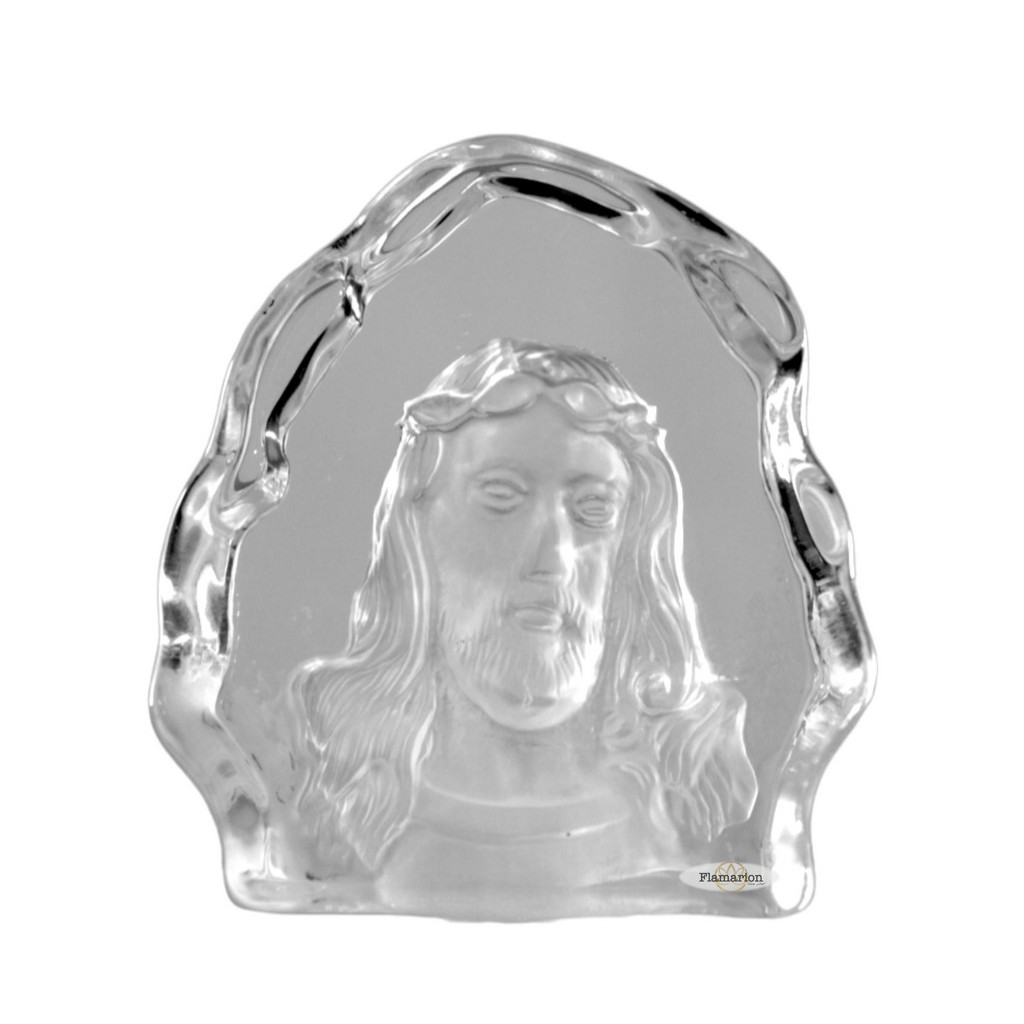Imagem De Jesus Cristal Face De Cristo Lasca de Enfeite