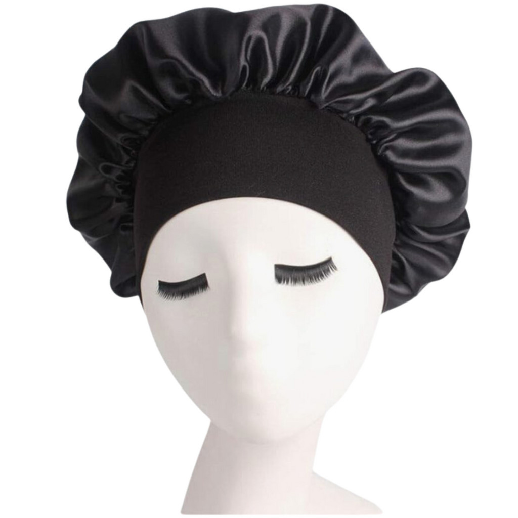 Touca de Cetim com Faixa para Toque Macio Soft na Cabeça Anti Frizz para Dormir