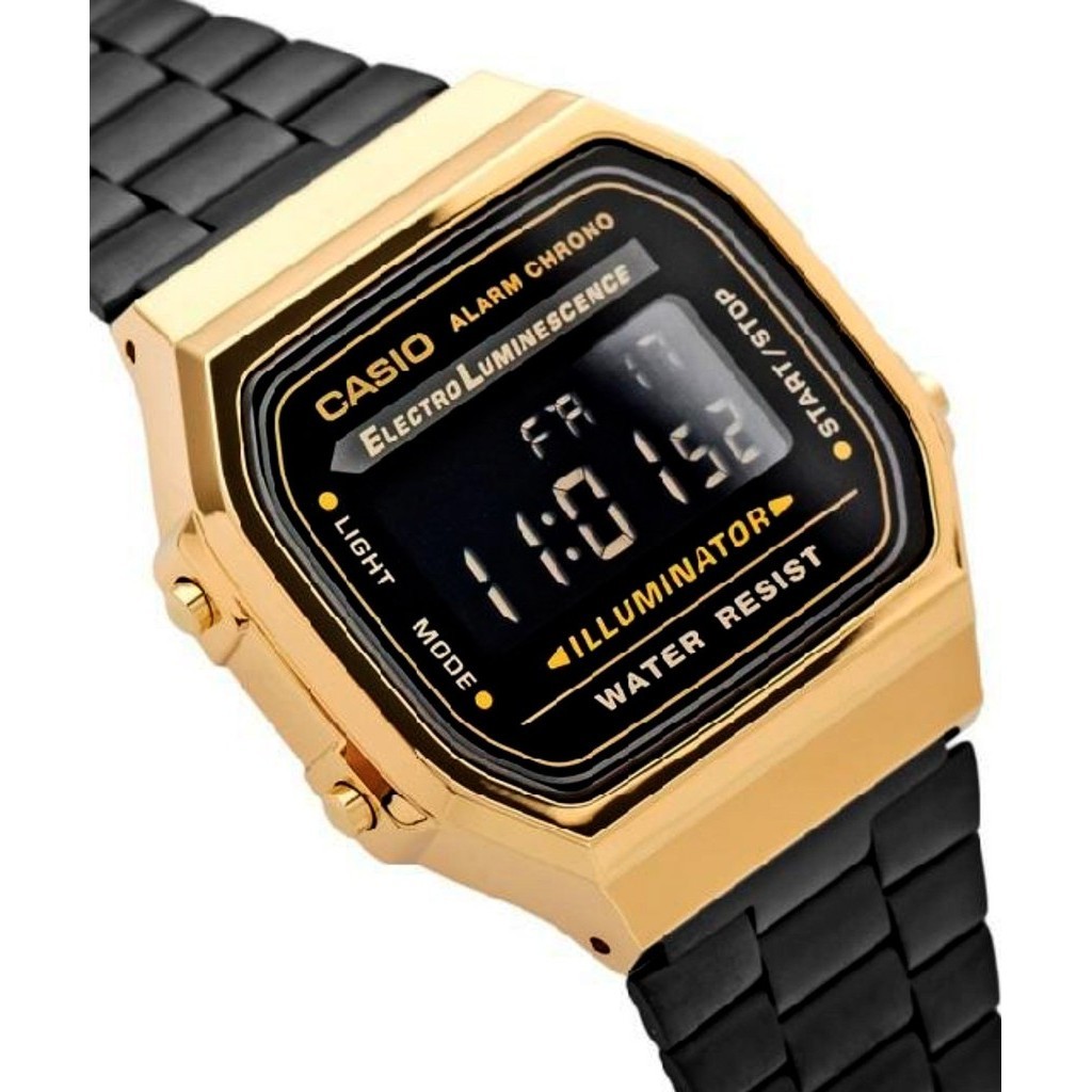 RELÓGIO CASIO VINTAGE FEMININO PRETO A168WEGB-1BDF
