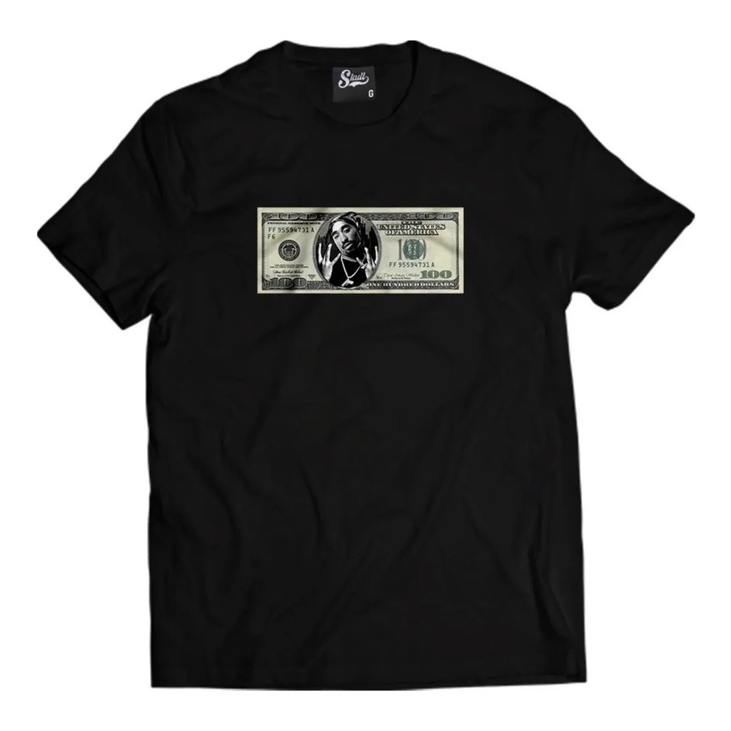 Camiseta Dolar Tupac Camisa 2pac Hip Hop Masculina Rap Swag