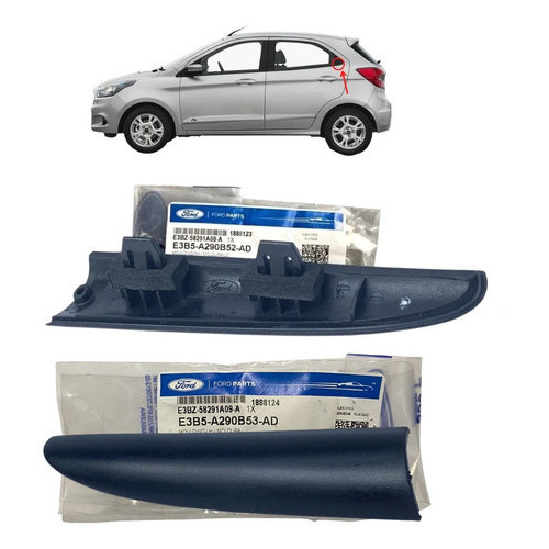 Par Moldura Acabamento Pestana Porta Traseira Ford Ka em Oferta na Shopee
